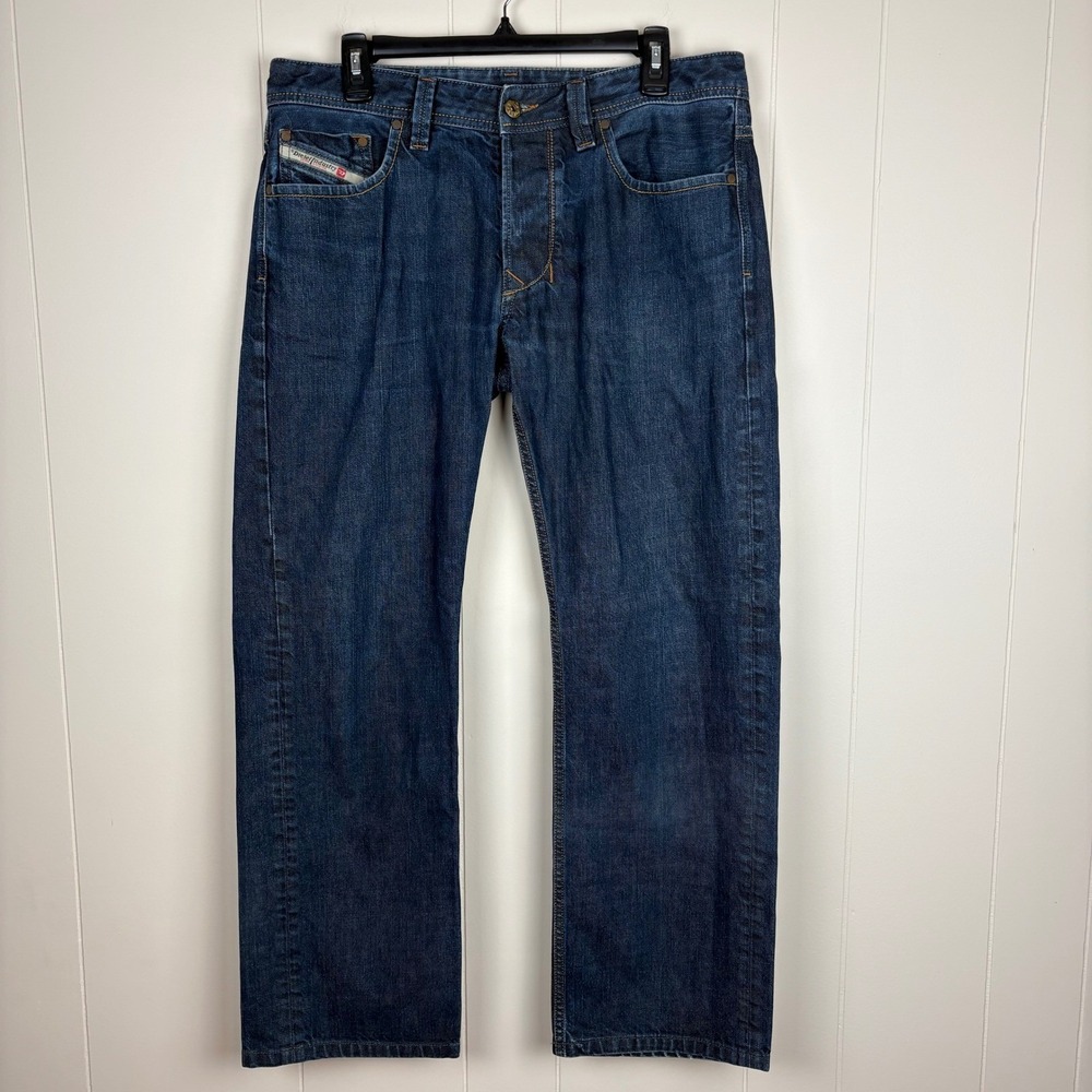 Diesel Larkee Regular Straight Leg Jeans Italy W33 34 Dark Wash 008Z8 Button Fly